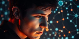 Person learning advanced artificial intelligence.