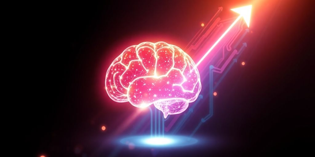 AI brain powering business growth.